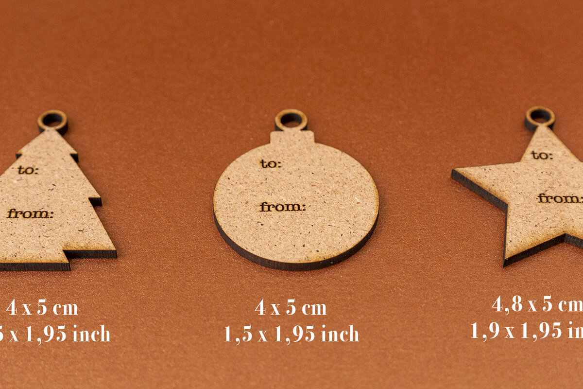 Intra απο ξύλο plywood 3mm-4mm πάχος Χριστουγεννιάτικες κάρτες δώρων για κόφτη λέιζερ Δίασταση 30x20 cm INTRAFABR-53397054 - Image 3