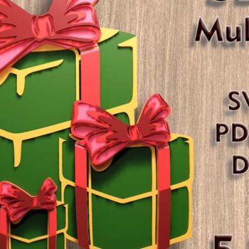 Intra απο ξύλο plywood 3mm-4mm πάχος Χριστουγεννιάτικα δώρα 3D Multilayered Δίασταση 9x9 cm INTRAFABR-108890493 - Image 1