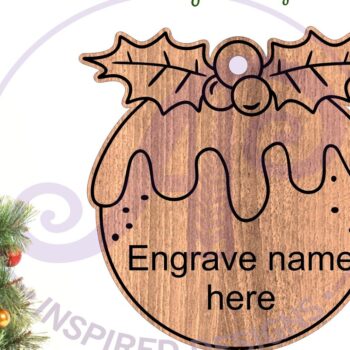 Intra απο ξύλο plywood 3mm-4mm πάχος Χριστουγεννιάτικο μπιχλιμπίδι σε σχήμα πουτίγκας Δίασταση 3x3 cm INTRAFABR-82653706 - Image 1