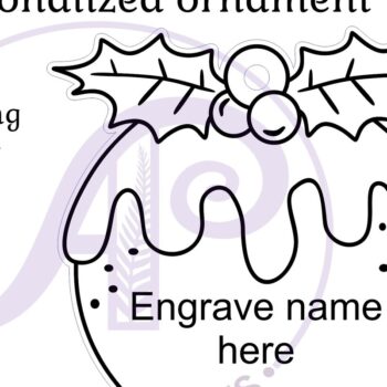 Intra απο ξύλο plywood 3mm-4mm πάχος Χριστουγεννιάτικο μπιχλιμπίδι σε σχήμα πουτίγκας Δίασταση 3x3 cm INTRAFABR-82653706 - Image 2