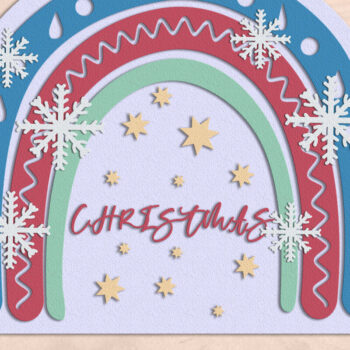 Intra απο ξύλο plywood 3mm-4mm πάχος Χριστουγεννιάτικο Διακοσμητικό Πάνελ τοίχου Rainbow Δίασταση 30x20 cm INTRAFABR-101140319 - Image 1