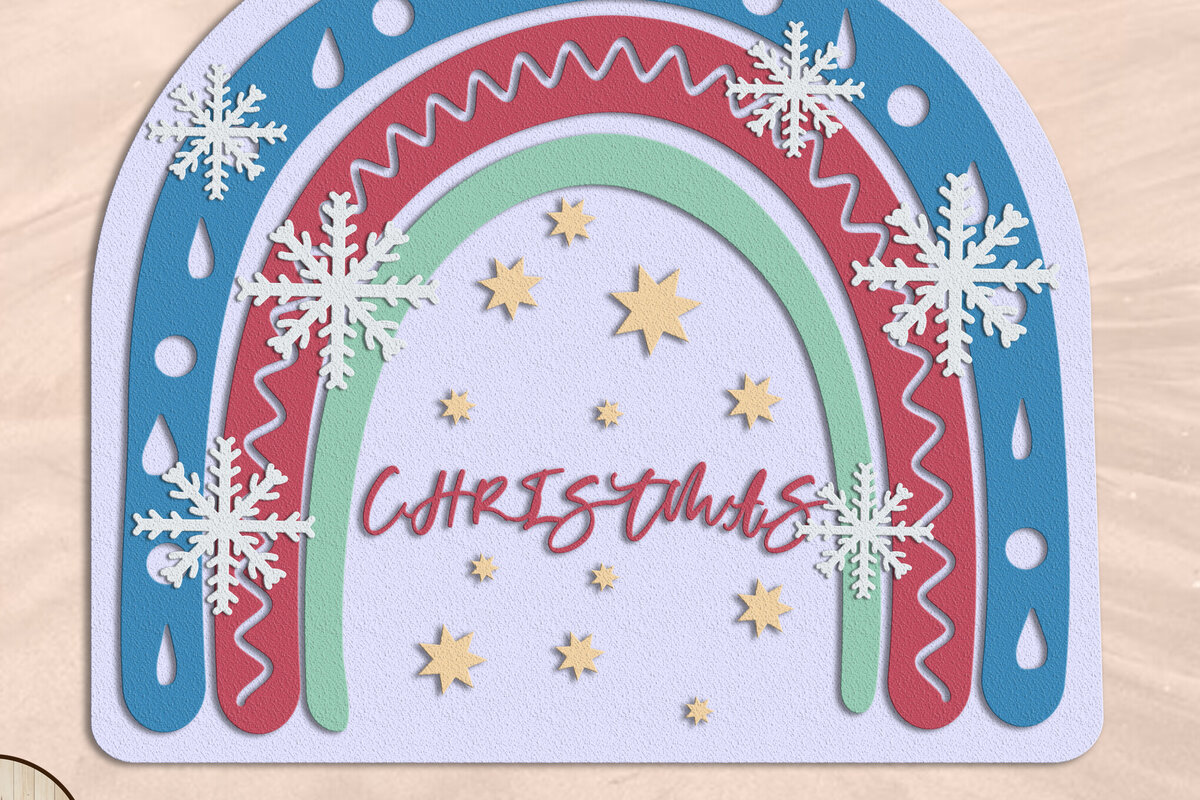 Intra απο ξύλο plywood 3mm-4mm πάχος Χριστουγεννιάτικο Διακοσμητικό Πάνελ τοίχου Rainbow Δίασταση 30x20 cm INTRAFABR-101140319