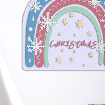 Intra απο ξύλο plywood 3mm-4mm πάχος Χριστουγεννιάτικο Διακοσμητικό Πάνελ τοίχου Rainbow Δίασταση 30x20 cm INTRAFABR-101140319 - Image 2