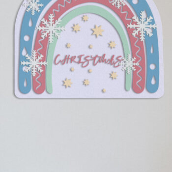 Intra απο ξύλο plywood 3mm-4mm πάχος Χριστουγεννιάτικο Διακοσμητικό Πάνελ τοίχου Rainbow Δίασταση 30x20 cm INTRAFABR-101140319 - Image 3