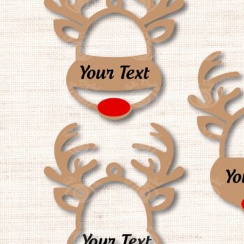 Intra απο ξύλο plywood 3mm-4mm πάχος Χριστουγεννιάτικο μπιχλιμπίδι με τάρανδο Δίασταση 3x3 cm INTRAFABR-38562661 - Image 1