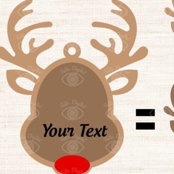 Intra απο ξύλο plywood 3mm-4mm πάχος Χριστουγεννιάτικο μπιχλιμπίδι με τάρανδο Δίασταση 3x3 cm INTRAFABR-38562661 - Image 2