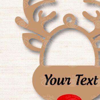 Intra απο ξύλο plywood 3mm-4mm πάχος Χριστουγεννιάτικο μπιχλιμπίδι με τάρανδο Δίασταση 3x3 cm INTRAFABR-38562661 - Image 3