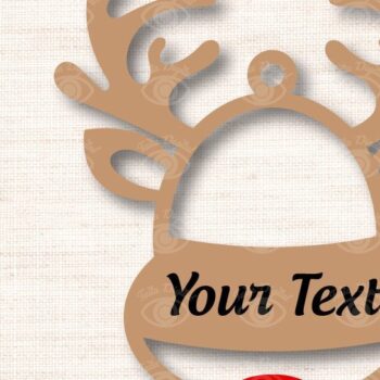 Intra απο ξύλο plywood 3mm-4mm πάχος Χριστουγεννιάτικο μπιχλιμπίδι με τάρανδο Δίασταση 3x3 cm INTRAFABR-38562661 - Image 4