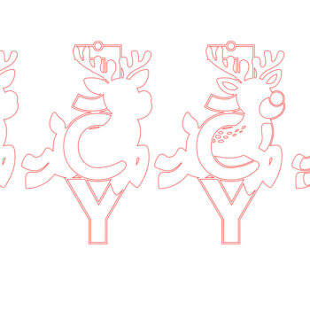 Intra απο ξύλο plywood 3mm-4mm πάχος Christmas Reindeer Joy Cut με λέιζερ Δίασταση 15x15 cm INTRAFABR-106529936 - Image 2