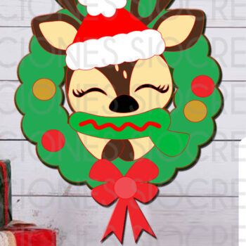 Intra απο ξύλο plywood 3mm-4mm πάχος Christmas Reindeer Δίασταση 15x15 cm INTRAFABR-81229453 - Image 2