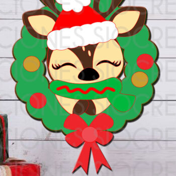 Intra απο ξύλο plywood 3mm-4mm πάχος Christmas Reindeer Δίασταση 15x15 cm INTRAFABR-81229453 - Image 1