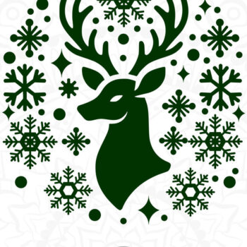 Intra απο ξύλο plywood 3mm-4mm πάχος Christmas Reindeer, Cut  Δίασταση 15x15 cm INTRAFABR-107794539 - Image 1