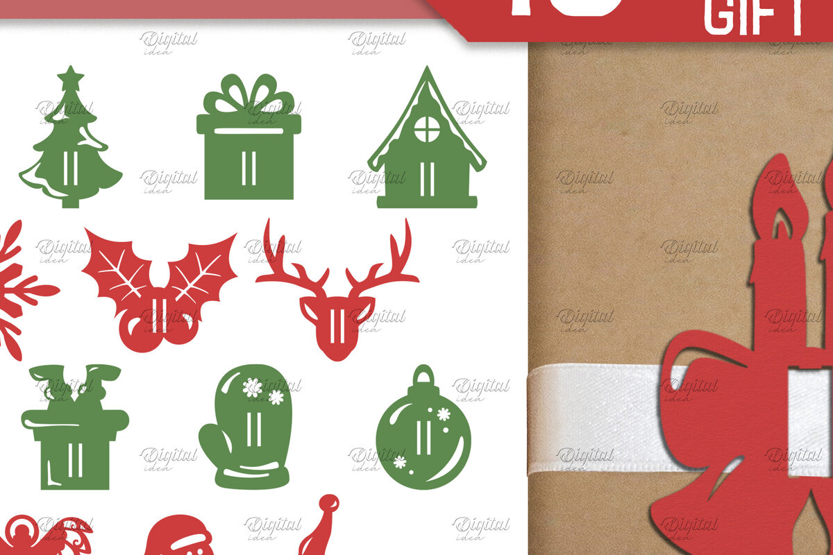 Intra απο ξύλο plywood 3mm-4mm πάχος ετικετών με χριστουγεννιάτικη κορδέλα Δίασταση 15x15 cm INTRAFABR-83082041