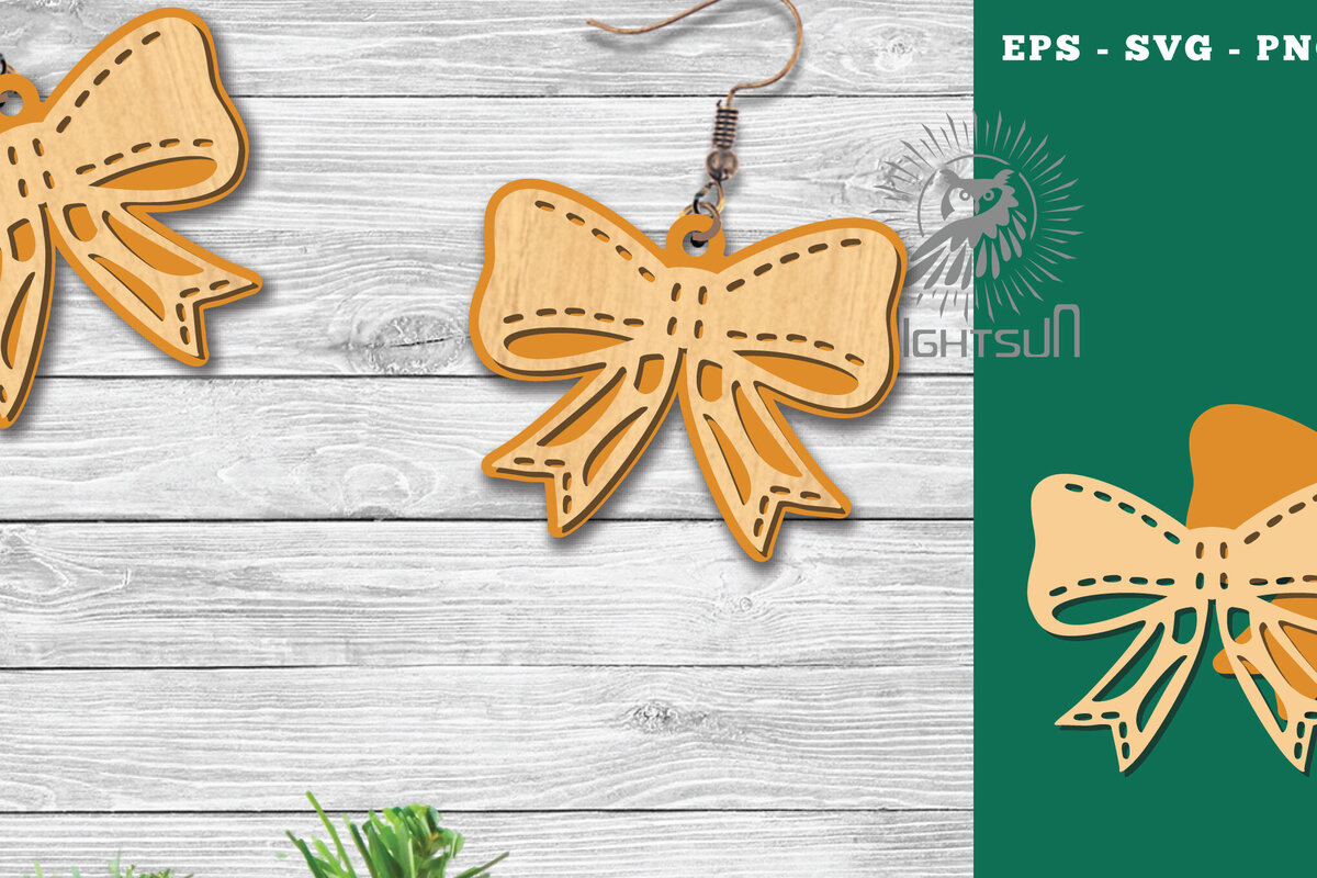 Intra απο ξύλο plywood 3mm-4mm πάχος Χριστουγεννιάτικα σκουλαρίκια κομμένα με λέιζερ κορδέλα Δίασταση 3x3 cm INTRAFABR-112767313