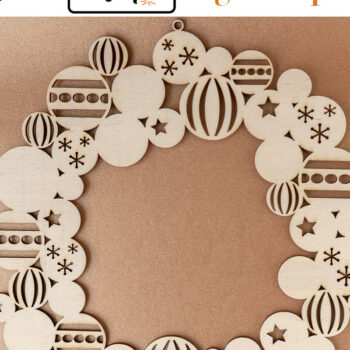 Intra απο ξύλο plywood 3mm-4mm πάχος Χριστουγεννιάτικο δαχτυλιδιού για κόφτη λέιζερ Δίασταση 15x15 cm INTRAFABR-53396902 - Image 1