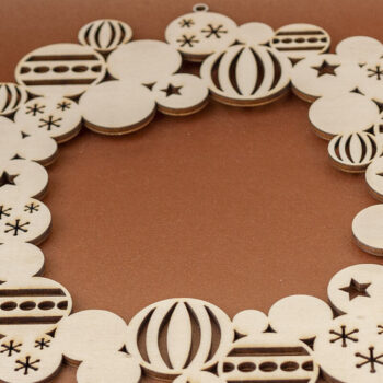 Intra απο ξύλο plywood 3mm-4mm πάχος Χριστουγεννιάτικο δαχτυλιδιού για κόφτη λέιζερ Δίασταση 15x15 cm INTRAFABR-53396902 - Image 3