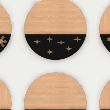 Intra απο ξύλο plywood 3mm-4mm πάχος Χριστουγεννιάτικα μοτίβα κρεμάστρας στρογγυλής πόρτας Δίασταση 30x20 cm INTRAFABR-39970542 - Image 5