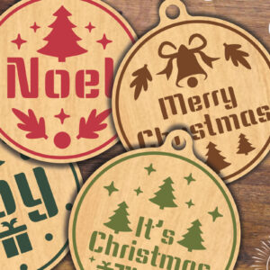 Intra απο ξύλο plywood 3mm-4mm πάχος Χριστουγεννιάτικο Στρογγυλό Στολίδι 1 Δίασταση 8x8 cm INTRAFABR-112467265