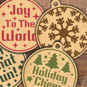 Intra απο ξύλο plywood 3mm-4mm πάχος Χριστουγεννιάτικο Στρογγυλό Στολίδι 3 Δίασταση 8x8 cm INTRAFABR-112467405