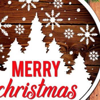 Intra απο ξύλο plywood 3mm-4mm πάχος Christmas Round Welcome Wood Δίασταση 15x15 cm INTRAFABR-37838401 - Image 1
