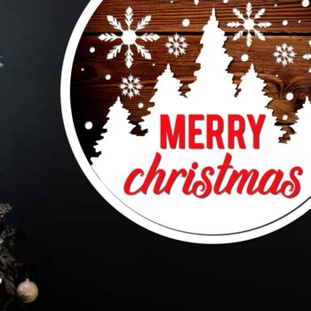 Intra απο ξύλο plywood 3mm-4mm πάχος Christmas Round Welcome Wood Δίασταση 15x15 cm INTRAFABR-37838401 - Image 2