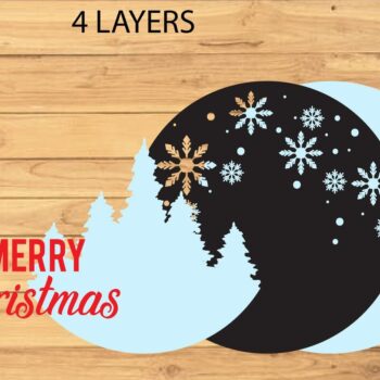 Intra απο ξύλο plywood 3mm-4mm πάχος Christmas Round Welcome Wood Δίασταση 15x15 cm INTRAFABR-37838401 - Image 3
