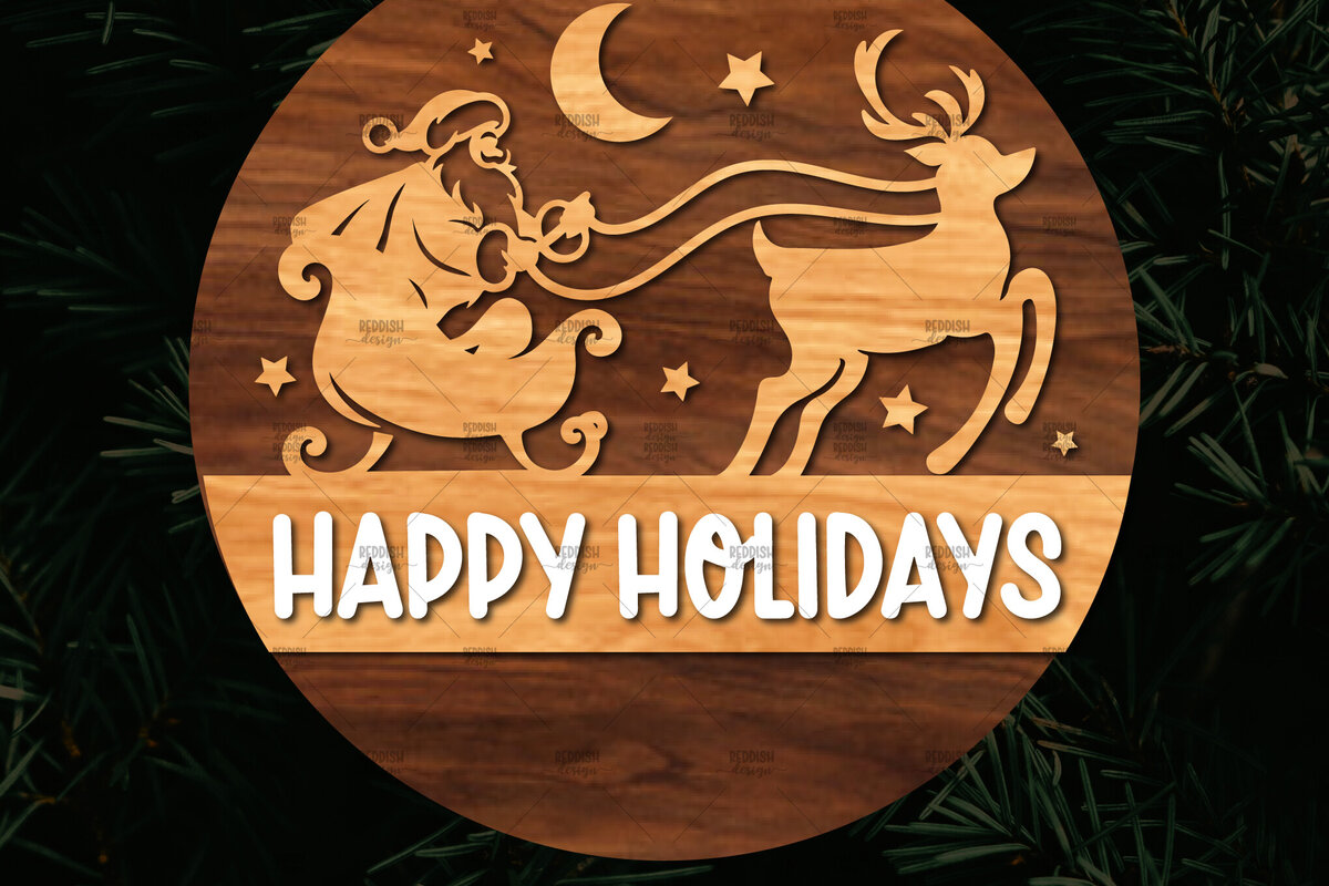 Intra απο ξύλο plywood 3mm-4mm πάχος Χριστουγεννιάτικη στρογγυλή ξύλινη πινακίδα Δίασταση 15x15 cm INTRAFABR-107368928