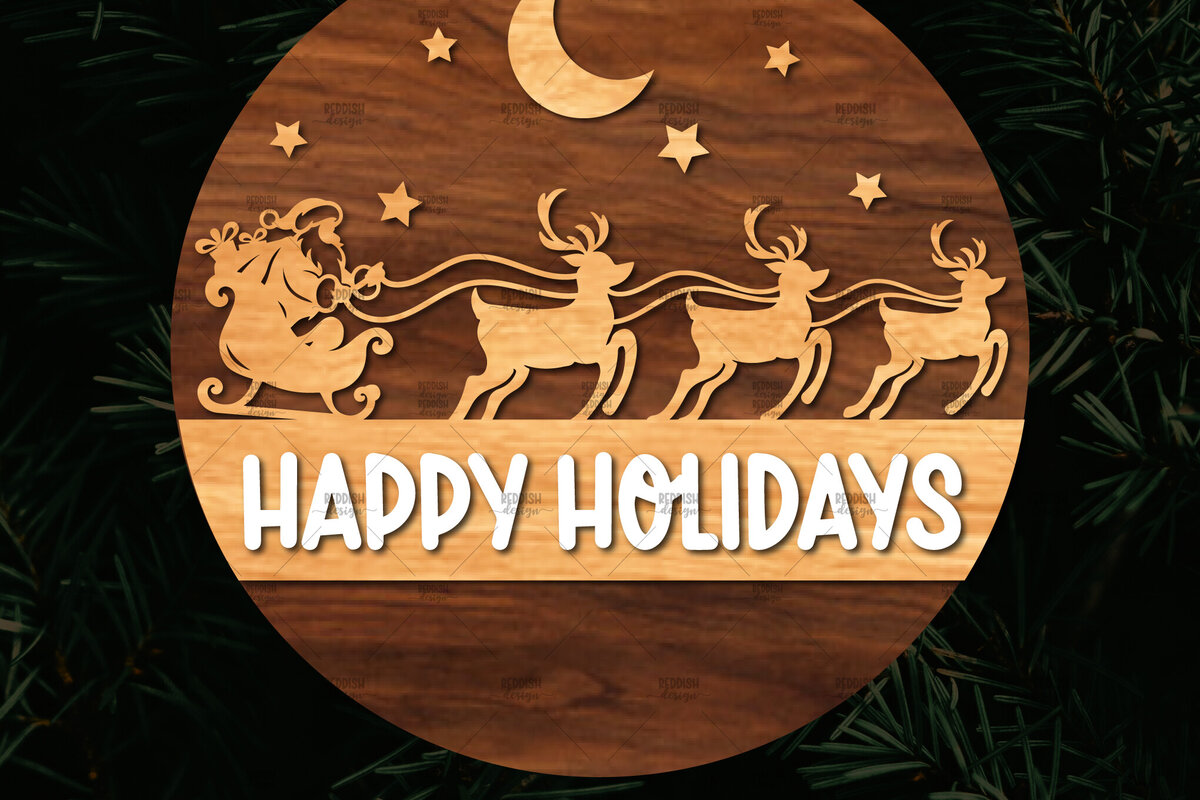 Intra απο ξύλο plywood 3mm-4mm πάχος Χριστουγεννιάτικη στρογγυλή ξύλινη πινακίδα Δίασταση 15x15 cm INTRAFABR-107369135