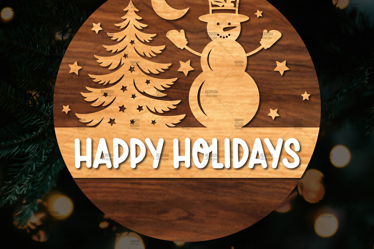 Intra απο ξύλο plywood 3mm-4mm πάχος Χριστουγεννιάτικη στρογγυλή ξύλινη πινακίδα Δίασταση 15x15 cm INTRAFABR-107369176