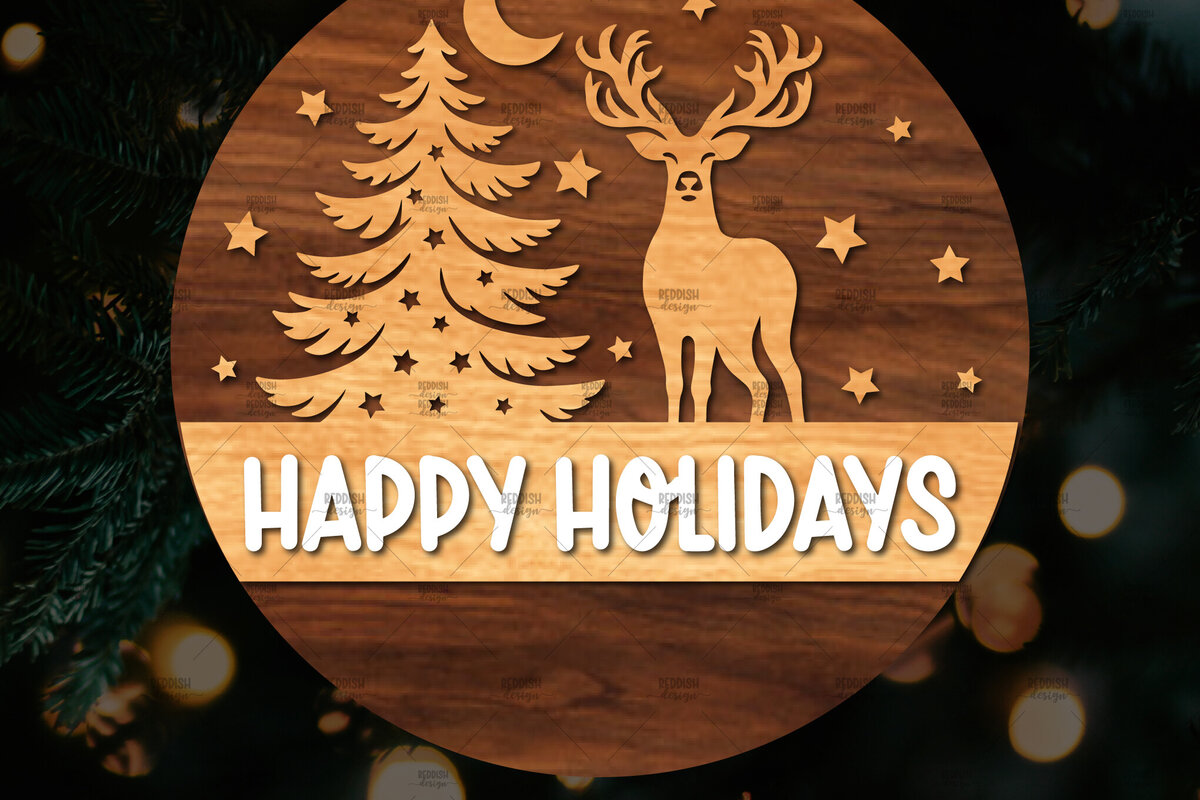 Intra απο ξύλο plywood 3mm-4mm πάχος Χριστουγεννιάτικη στρογγυλή ξύλινη πινακίδα Δίασταση 15x15 cm INTRAFABR-107369196