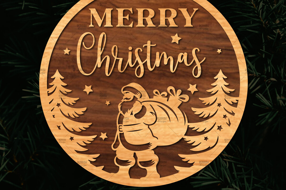 Intra απο ξύλο plywood 3mm-4mm πάχος Χριστουγεννιάτικη στρογγυλή ξύλινη πινακίδα Δίασταση 15x15 cm INTRAFABR-107369340