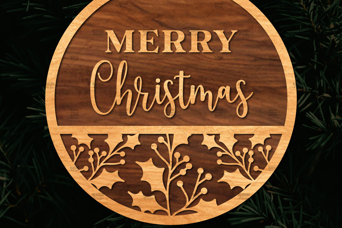 Intra απο ξύλο plywood 3mm-4mm πάχος Χριστουγεννιάτικη στρογγυλή ξύλινη πινακίδα Δίασταση 15x15 cm INTRAFABR-107368660
