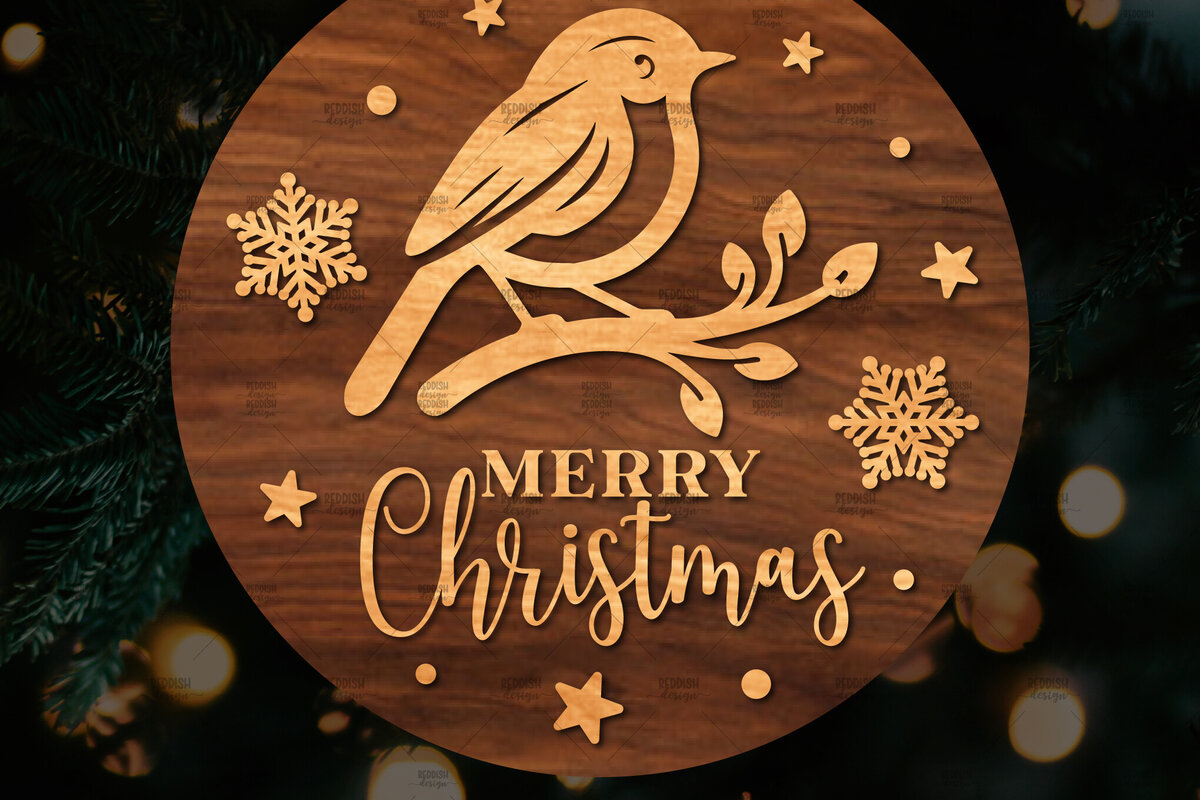 Intra απο ξύλο plywood 3mm-4mm πάχος Χριστουγεννιάτικη στρογγυλή ξύλινη πινακίδα Δίασταση 15x15 cm INTRAFABR-107368690