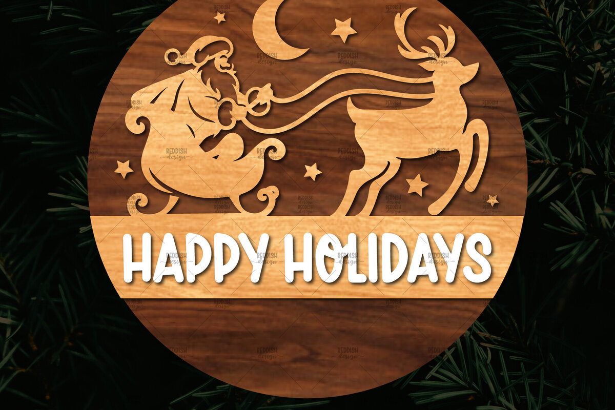 Intra απο ξύλο plywood 3mm-4mm πάχος Χριστουγεννιάτικη στρογγυλή ξύλινη πινακίδα Δίασταση 15x15 cm INTRAFABR-107368747