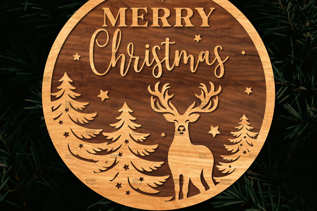 Intra απο ξύλο plywood 3mm-4mm πάχος Χριστουγεννιάτικη στρογγυλή ξύλινη πινακίδα Δίασταση 15x15 cm INTRAFABR-107368815