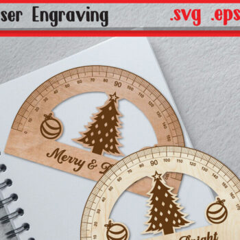 Intra απο ξύλο plywood 3mm-4mm πάχος Christmas Ruler Arch - Ruler Protactor Δίασταση 15x15 cm INTRAFABR-111646997 - Image 1