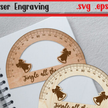 Intra απο ξύλο plywood 3mm-4mm πάχος Christmas Ruler Arch - Ruler Protactor Δίασταση 15x15 cm INTRAFABR-111844240 - Image 1