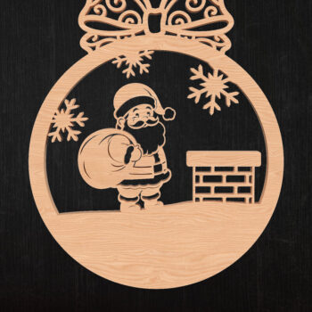 Intra απο ξύλο plywood 3mm-4mm πάχος Χριστουγεννιάτικο στολίδι καμινάδας Santa Δίασταση 8x8 cm INTRAFABR-110388212 - Image 1