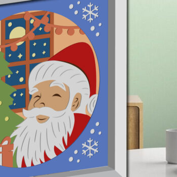 Intra απο ξύλο plywood 3mm-4mm πάχος Χριστουγεννιάτικο κουτί σκιών Άγιος Βασίλης 3D Δίασταση 30x20 cm INTRAFABR-81733260 - Image 2