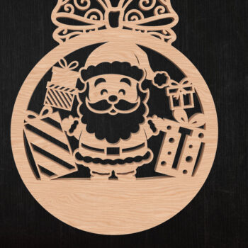 Intra απο ξύλο plywood 3mm-4mm πάχος Χριστουγεννιάτικο στολίδι Άγιου Βασίλη Δίασταση 8x8 cm INTRAFABR-110388127 - Image 1