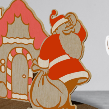 Intra απο ξύλο plywood 3mm-4mm πάχος Χριστουγεννιάτικο διακοσμητικό σταντ του Άγιου Βασίλη Δίασταση 2x2 cm INTRAFABR-108342234 - Image 2