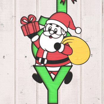 Intra απο ξύλο plywood 3mm-4mm πάχος Χριστουγεννιάτικο στολίδι Santa Joy Cut  Δίασταση 8x8 cm INTRAFABR-106529957 - Image 1