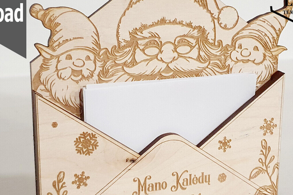 Intra απο ξύλο plywood 3mm-4mm πάχος Πρότυπο φακέλων χριστουγεννιάτικων επιστολών Άγιου Βασίλη Δίασταση 30x20 cm INTRAFABR-112294717