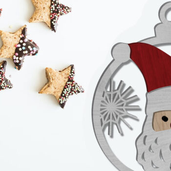 Intra απο ξύλο plywood 3mm-4mm πάχος Χριστουγεννιάτικο στολίδι του Άγιου Βασίλη, κομμένα Δίασταση 4x4 cm INTRAFABR-85224968 - Image 2