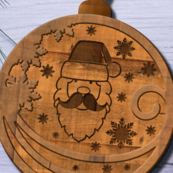 Intra απο ξύλο plywood 3mm-4mm πάχος Χριστουγεννιάτικο στολίδι Άγιου Βασίλη, κομμένο πρότυπο Δίασταση 4x4 cm INTRAFABR-84732576 - Image 2