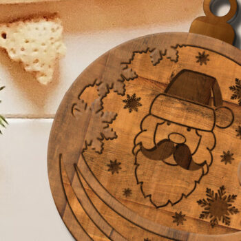 Intra απο ξύλο plywood 3mm-4mm πάχος Χριστουγεννιάτικο στολίδι Άγιου Βασίλη, κομμένο πρότυπο Δίασταση 4x4 cm INTRAFABR-84732576 - Image 4