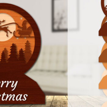 Intra απο ξύλο plywood 3mm-4mm πάχος Χριστουγεννιάτικο έλκηθρο 3D  Δίασταση 30x20 cm INTRAFABR-110790564 - Image 1