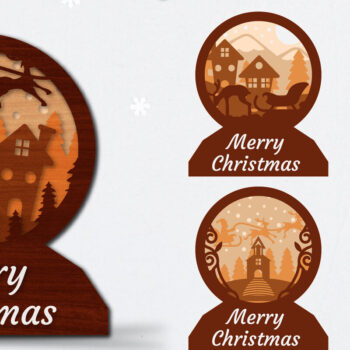 Intra απο ξύλο plywood 3mm-4mm πάχος Χριστουγεννιάτικο έλκηθρο 3D  Δίασταση 30x20 cm INTRAFABR-110790674 - Image 1