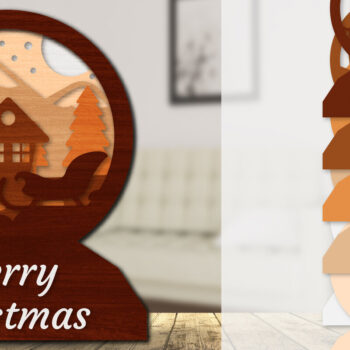 Intra απο ξύλο plywood 3mm-4mm πάχος Χριστουγεννιάτικο έλκηθρο 3D  Δίασταση 30x20 cm INTRAFABR-110790674 - Image 3