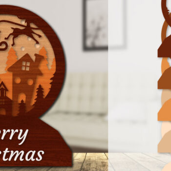 Intra απο ξύλο plywood 3mm-4mm πάχος Χριστουγεννιάτικο έλκηθρο 3D  Δίασταση 30x20 cm INTRAFABR-110790507 - Image 1